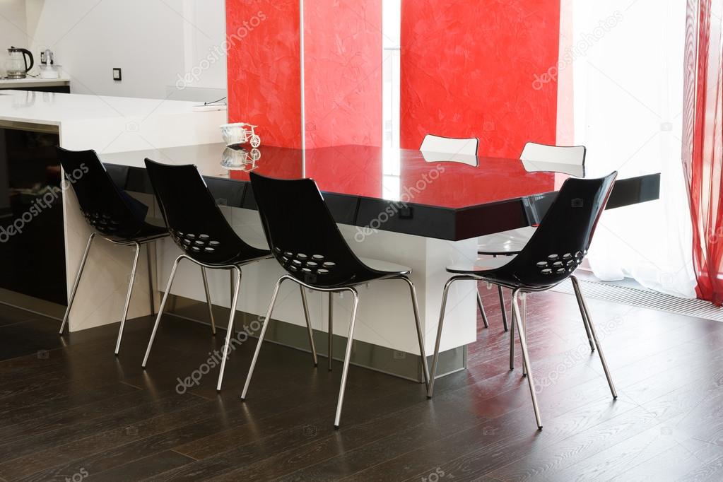 Modern dining table in dining room or kitchen