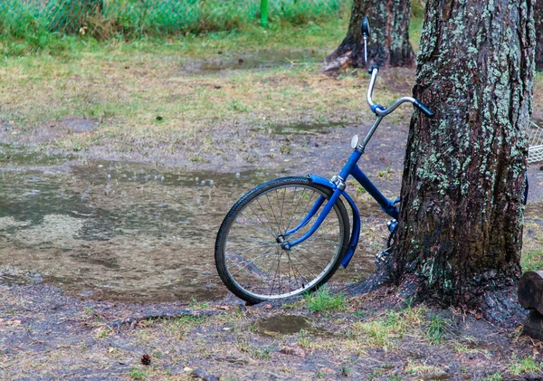 Bicicletta sotto la pioggia — Foto Stock