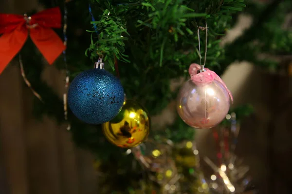 Boules Jouets Sapin Noël — Photo