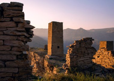Abandoned auls of Dagestan in the Caucasus mountains clipart