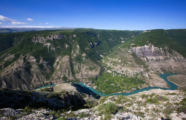 Vue Sur Canyon Sulak Tôt Matin — Photo