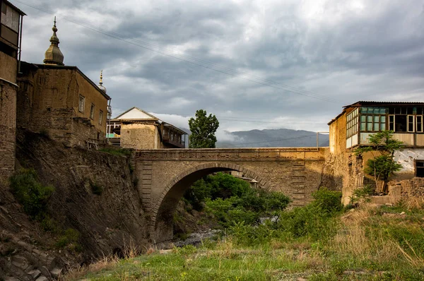 Akhty Χωριό Dagestan Διάσημη Γέφυρα Usta Idrisan Muig — Φωτογραφία Αρχείου