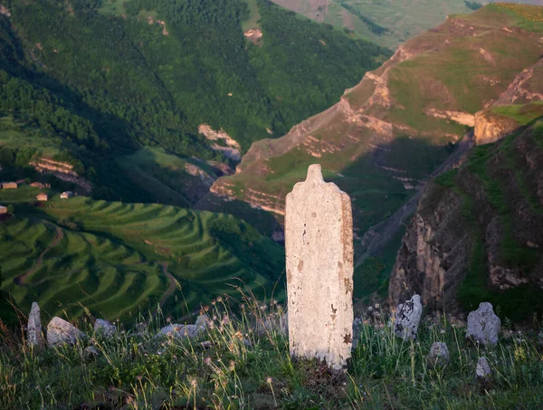 Aul Φάντασμα Του Amuzgi Την Αυγή Στο Dagestan — Φωτογραφία Αρχείου