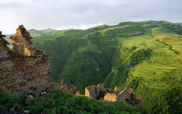 Аул Призрак Амузги Рассвете Дагестане — стоковое фото