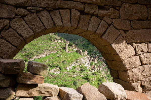 Призрак аула Кахиб в горах Кавказа Дагестана