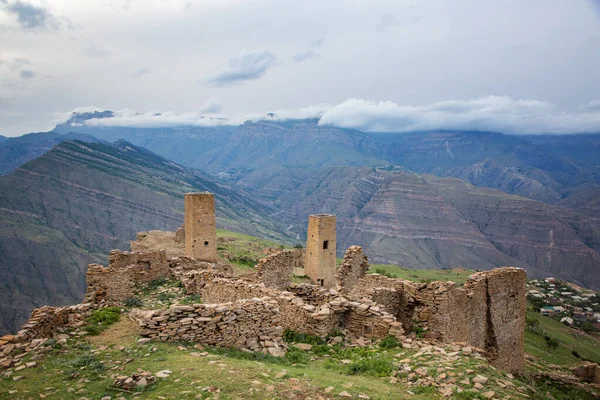 Inggris Abandoned Aul Goor Dagestan Land Tower — Stok Foto