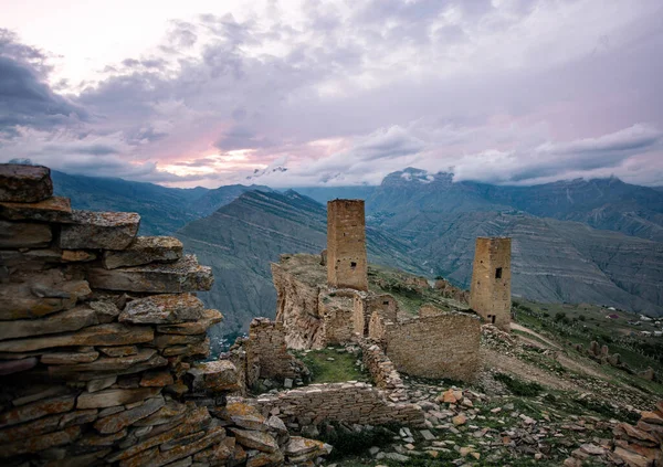Inggris Abandoned Aul Goor Dagestan Land Tower — Stok Foto