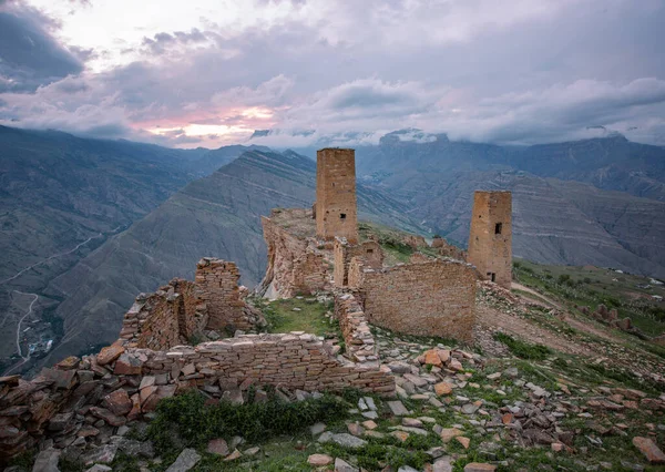 Verlassenes Aul Goor Dagestan Das Land Der Türme lizenzfreie Stockbilder