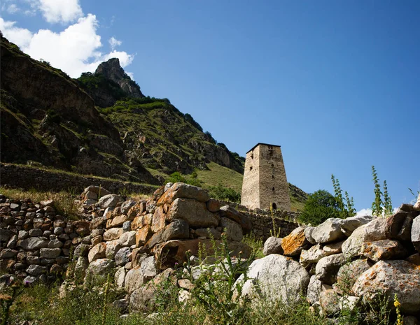 Restos Las Murallas Del Pueblo Kunnyum Torre Vigilancia Abay Kala — Foto de Stock