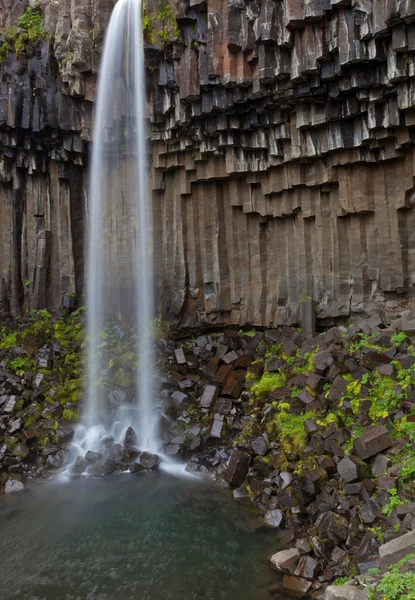 Black waterfall Svartifoss Iceland Royalty Free Stock Photos