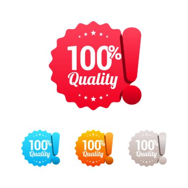 % 100 Kalite Etiketleri Vektörü