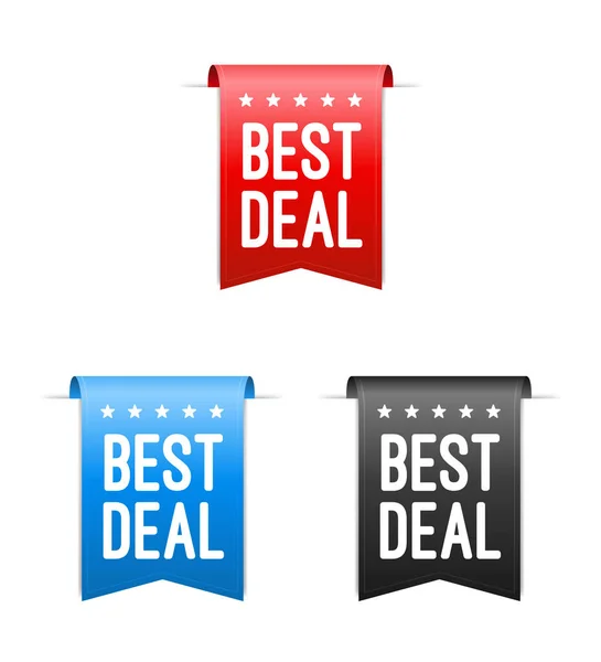 Zestaw Najlepszych Etykiet Deal Vector — Wektor stockowy