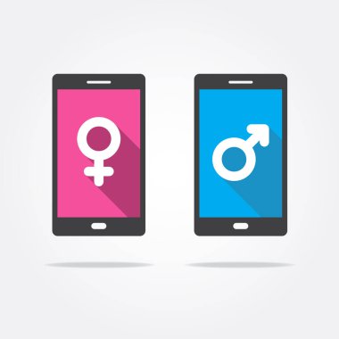 Kadın & Erkek Telefon Simgeleri Vektörü
