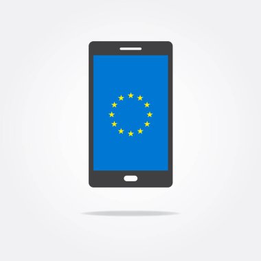 Avrupa Bayrak Telefon Simgesi Vektörü