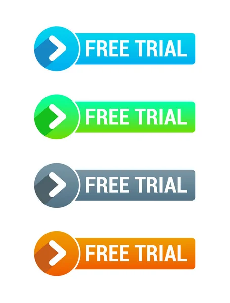 Free Trial Buttons Vector Illustration — Stock Vector