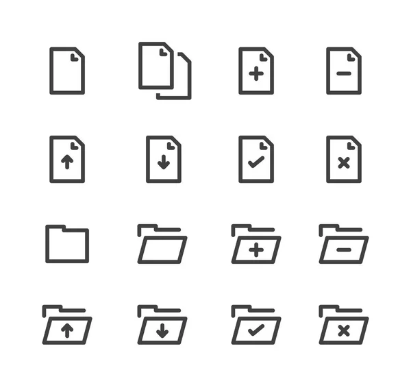 Datei Ordnerzeilensymbole — Stockvektor