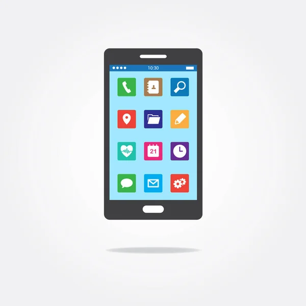 Icônes App Téléphone Plat — Image vectorielle