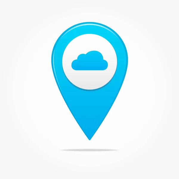 Nube Pin Icono Vector — Vector de stock