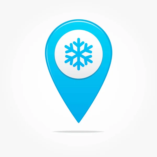 Vector Icono Pin Nieve — Vector de stock