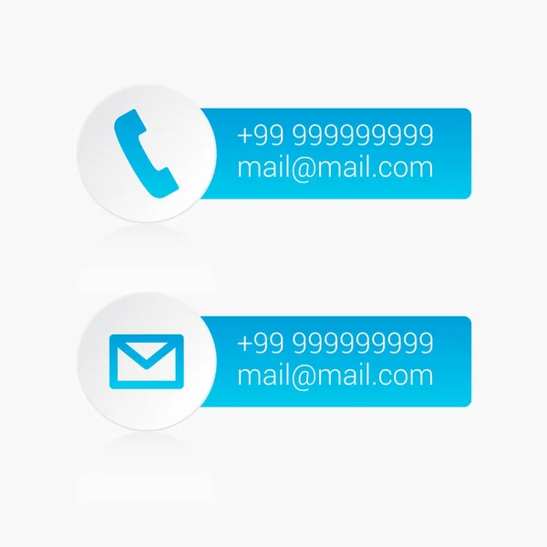 Contactez Nous Étiquettes Téléphone Mail — Image vectorielle