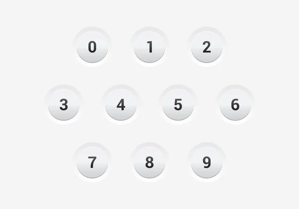 Numbers Buttons Vector — Stock Vector