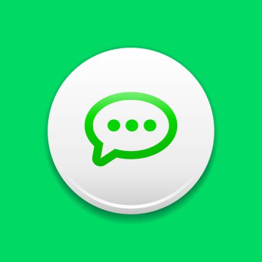 İleti Yuvarlak Beyaz Simgesi