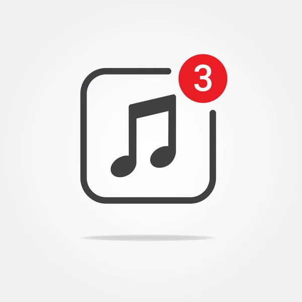 Icône Notification Musique Multimédia — Image vectorielle