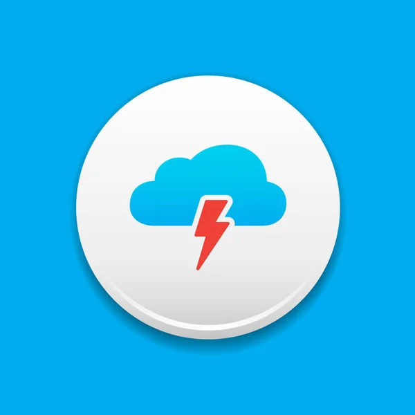 Storm Cloud White Icon — Stock Vector