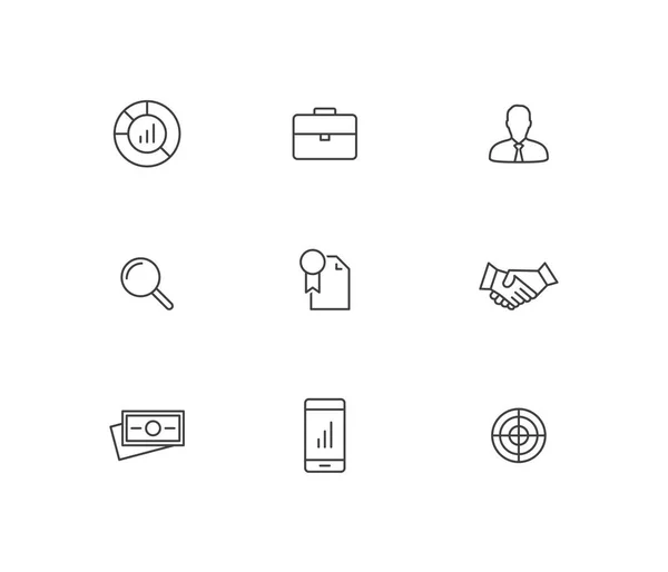 Business Line Icon Gesetzt — Stockvektor