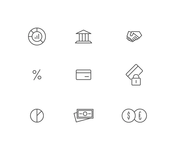 Business Line Icon Gesetzt — Stockvektor