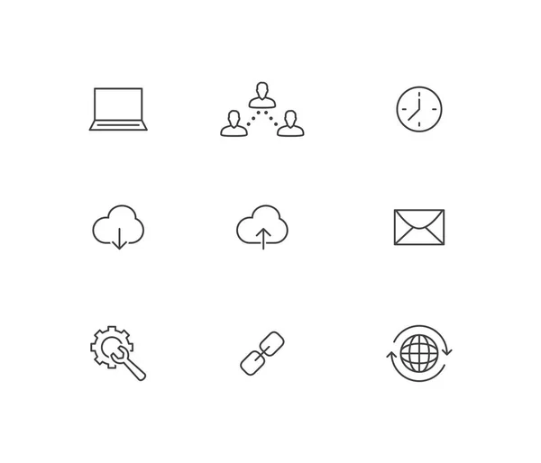 Technologie Line Icon Set — Stockvektor