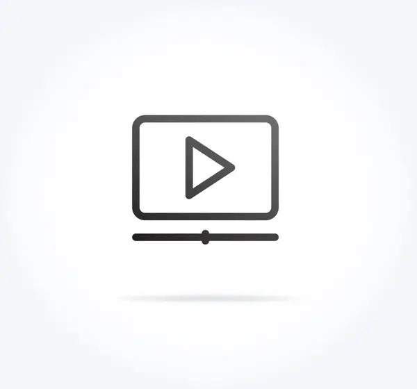 Video Player Line Vector Icon — Stock Vector