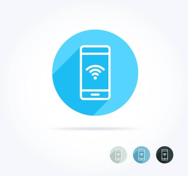 Telefon Wi-Fi Uzun Gölge Simgesi