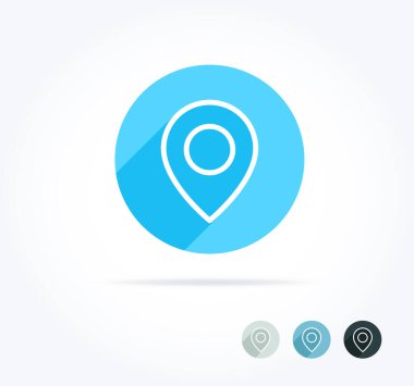 Konum Pin Uzun Gölge Simgesi