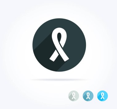 Siyah Farkındalık Kurdelesi Uzun Gölge Simgesi