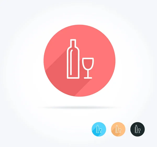 Вино Довга Тінь Ікона — стоковий вектор