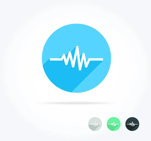 Hartslag Elektrocardiogram Long Shadow Icon — Stockvector