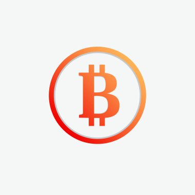 Bitcoin düz vektör simgesi