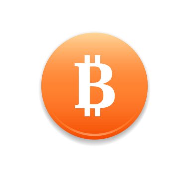 Bitcoin Yuvarlak Vektör Simgesi