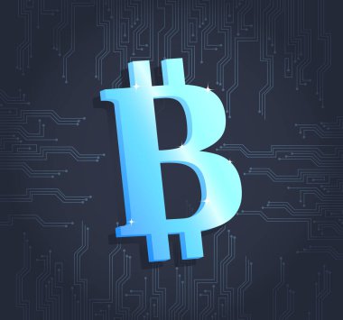 Bitcoin Vektör Simgesi İllüstrasyonu