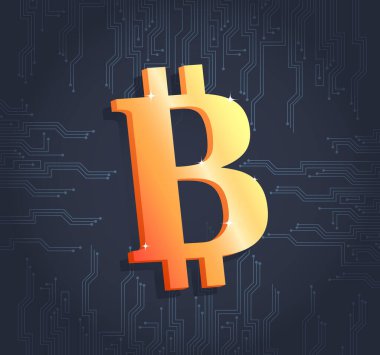Bitcoin Vektör Simgesi İllüstrasyonu