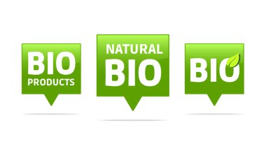 Bio & Doğal Etiketler Vektör Kümesi