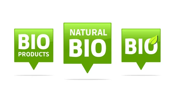 Bio Natural Tags Vektor Set — Stockvektor