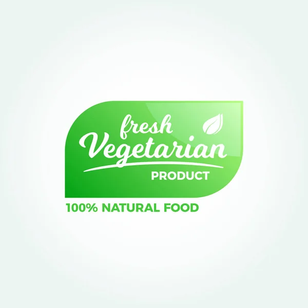 Etiqueta Alimenticia Natural Vegetariana Fresca — Vector de stock
