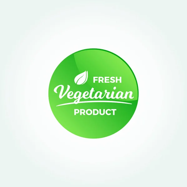 Etiqueta Alimenticia Natural Vegetariana Fresca — Vector de stock