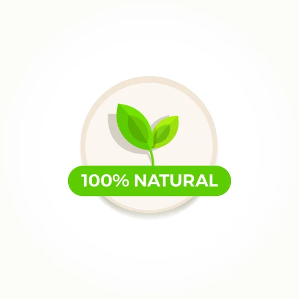 100 Natural Label Vector — Stock Vector