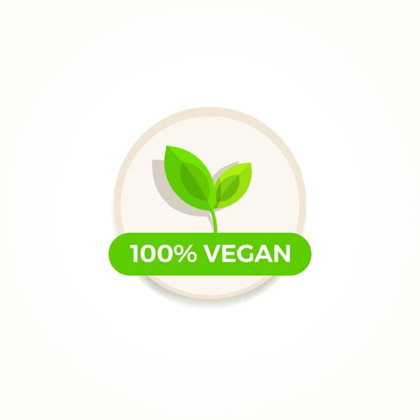 Vector Etiqueta 100 Vegano — Vector de stock