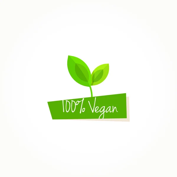 Vector Etiqueta 100 Vegano — Vector de stock