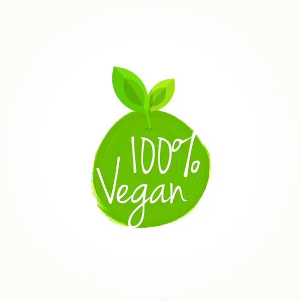 Vector Etiqueta 100 Vegano — Vector de stock