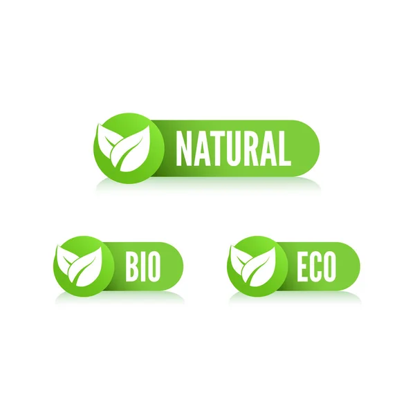 Etiquetas Naturais Biológicas Ecológicas — Vetor de Stock